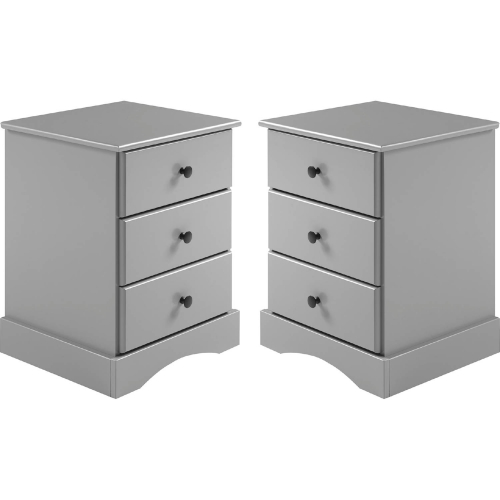 Ben Elementary Nightstand in Grey Finish (Set of 2)