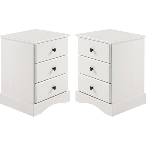 Ben Elementary Nightstand in White Finish (Set of 2)