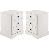 Ben Elementary Nightstand in White Finish (Set of 2)