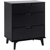 Sloane 3 Drawer Groove Handle Dresser in Black Finish Wood