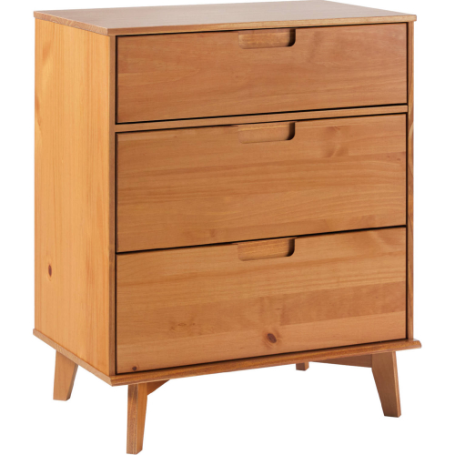 Sloane 3 Drawer Groove Handle Dresser in Caramel Finish Wood