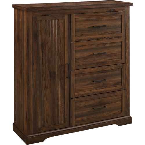 Jolene 45" 4 Drawer Grooved Wardrobe in Dark Walnut Finish