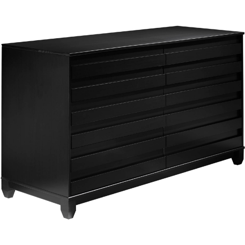 Priya 6 Drawer Dresser in Black Finish Wood