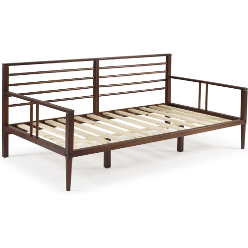 Mid Century Solid Wood Spindle Twin Daybed in Walnut Finish