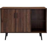 44" Mid Century Modern TV Stand Buffet in Dark Walnut