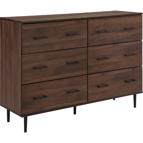 Savanna 6 Drawer Dresser in Dark Walnut Finish