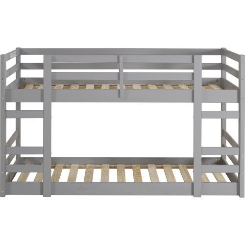 Low Wood Twin Bunk Bed in Grey Finish Pine