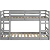 Low Wood Twin Bunk Bed in Grey Finish Pine