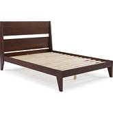 Malyn Queen Platform Bed in Walnut Finish Wood