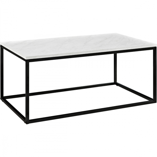 42" Mixed Material Coffee Table in Marble Finish