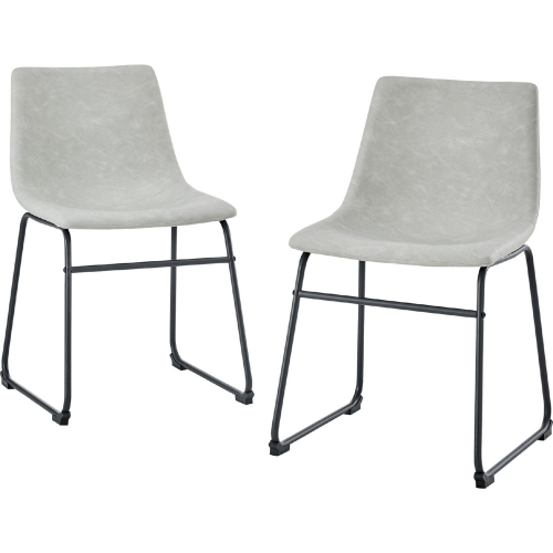 18" Dining Chair in Grey Leatherette (Set of 2)