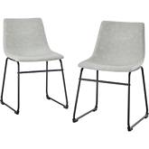 18" Dining Chair in Grey Leatherette (Set of 2)