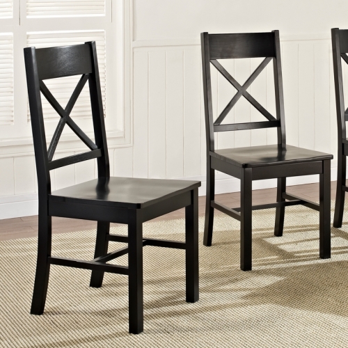 Millwright Wood Dining Chair in Antique Distressed Black (Set of 2)