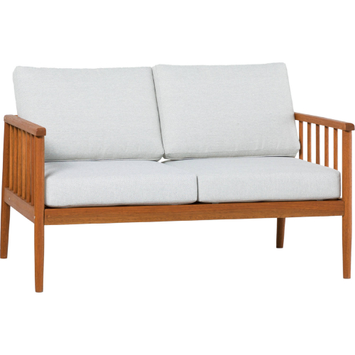 Circa Outdoor Spindle Style Loveseat in Brown Finish Wood