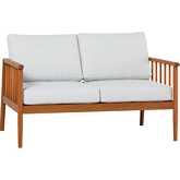 Circa Outdoor Spindle Style Loveseat in Brown Finish Wood