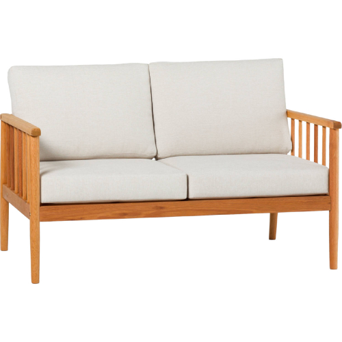 Circa Outdoor Spindle Style Loveseat in Natural Finish Wood