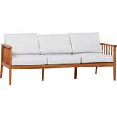 Circa Outdoor Spindle Style Sofa in Brown Finish Wood