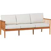 Circa Outdoor Spindle Style Sofa in Natural Finish Wood