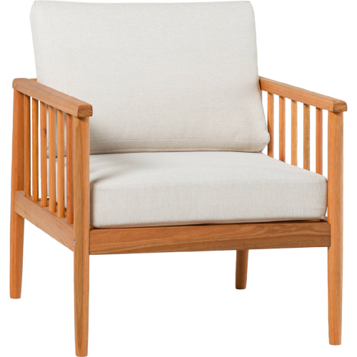 Circa Outdoor Spindle Style Lounge Chair in Natural Finish Wood