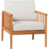 Circa Outdoor Spindle Style Lounge Chair in Natural Finish Wood