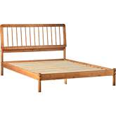 Cama Solid Wood Queen Spindle Bed in Caramel Finish