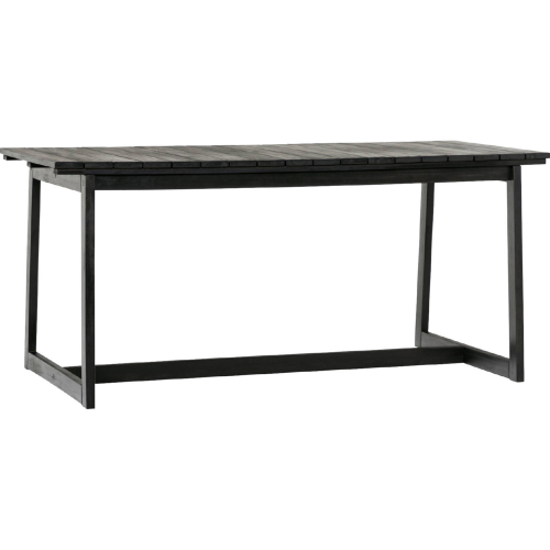 Cologne Outdoor Slat Top Dining Table in Black Wash Wood