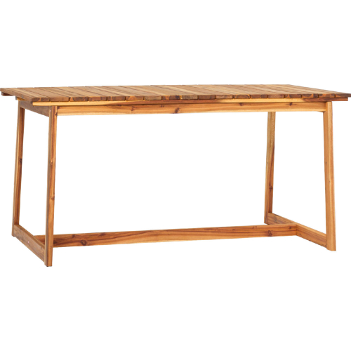 Cologne Outdoor Slat Top Dining Table in Natural Finish Wood