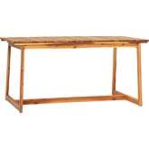 Cologne Outdoor Slat Top Dining Table in Natural Finish Wood