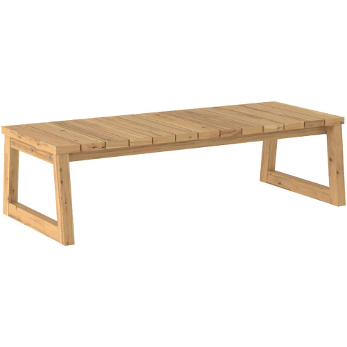 Cologne Outdoor Slat Top Coffee Table in Natural Finish Wood