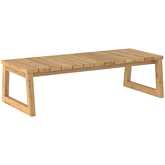 Cologne Outdoor Slat Top Coffee Table in Natural Finish Wood