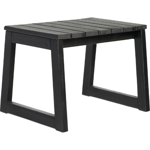 Cologne Outdoor Slat Top Side Table in Black Wash Wood