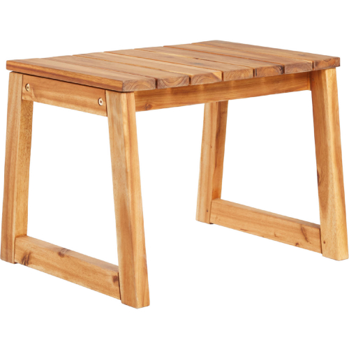 Cologne Outdoor Slat Top Side Table in Natural Finish Wood