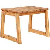 Cologne Outdoor Slat Top Side Table in Natural Finish Wood