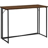 Luxe 42" Y Leg Writing Desk in Dark Walnut Finish & Black Metal