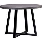 42" Round Dining Table in Distressed Grey & Black Wood