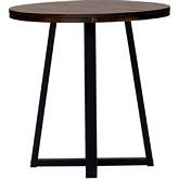 36" Round Counter Dining Table in Distressed Mahogany & Black Wood