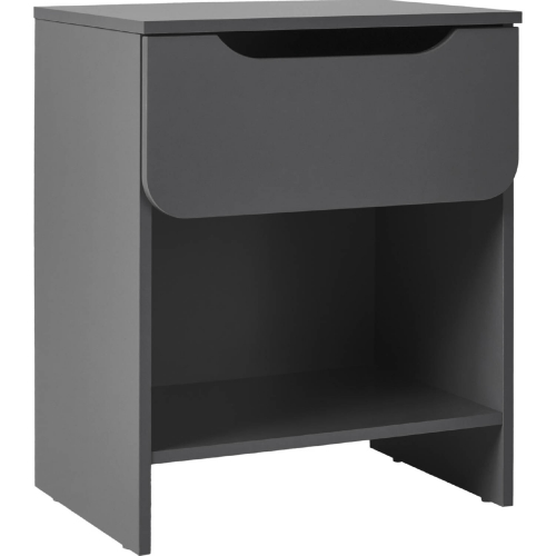 Domm 1 Drawer Nightstand in Dark Grey Finish