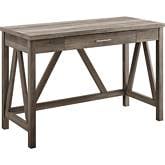 46" Rustic Farmhouse Wood Computer Desk in Grey Wash