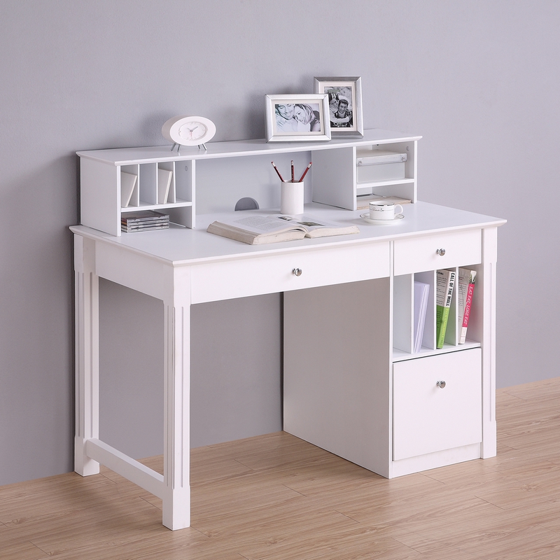 Walker Edison DW48D30-DHWH Home Office Deluxe White Wood Storage