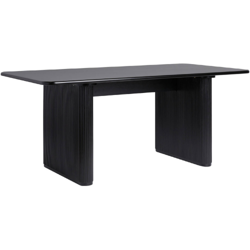 Reema 68" Dining Table with Reeded Base in Black Finish Wood Veneer