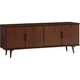 Ivy 60" 4 Door Solid Wood TV Stand in Walnut Finish