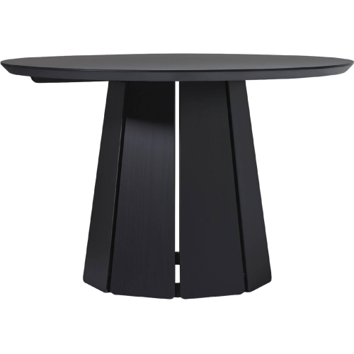 Koa 48" Round Pedestal Dining Table in Black Finish Wood