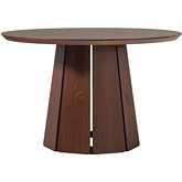 Koa 48" Round Pedestal Dining Table in Brown Finish Wood