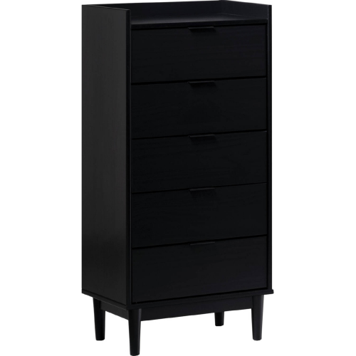 Lee 5 Drawer Tall Chest in Black Finish