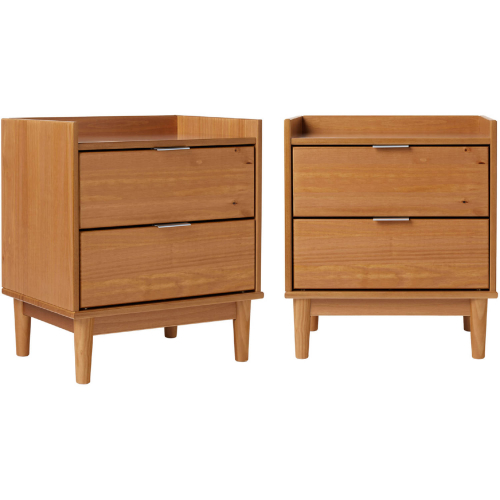 Lee 20" 2 Drawer Nightstand in Caramel Finish Wood (Set of 2)