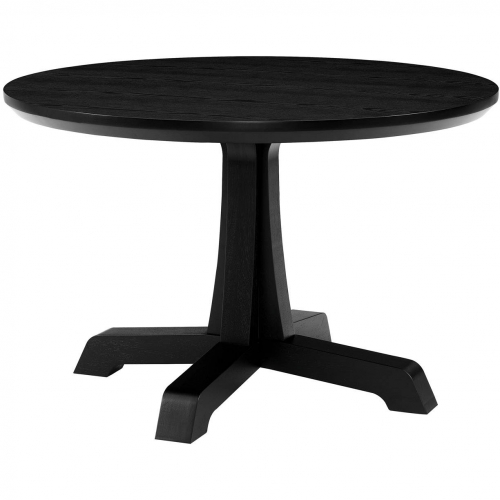 Nokomis 48" Round Pedestal Dining Table in Black Finish