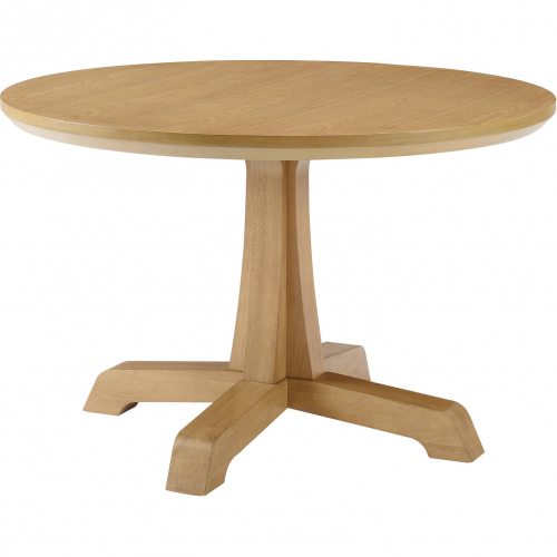 Nokomis 48" Round Pedestal Dining Table in Rustic Oak