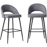 O Bar Stool in Charcoal Fabric & Metal