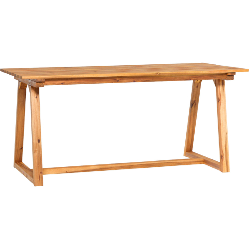 Prenton Outdoor 70" Dining Table w/ Slat Top in Natural Finish Wood