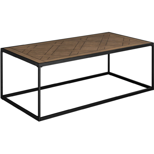 Parquet 48" Coffee Table in Parquet Veneer & Metal